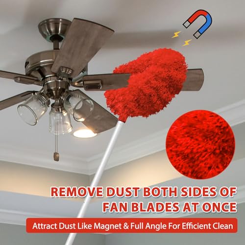Orange Microfiber Ceiling Fan Duster with Extension Handle U20150