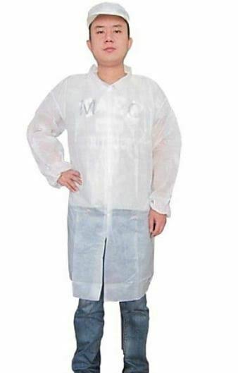 White Polypropylene Lab Coat V860112