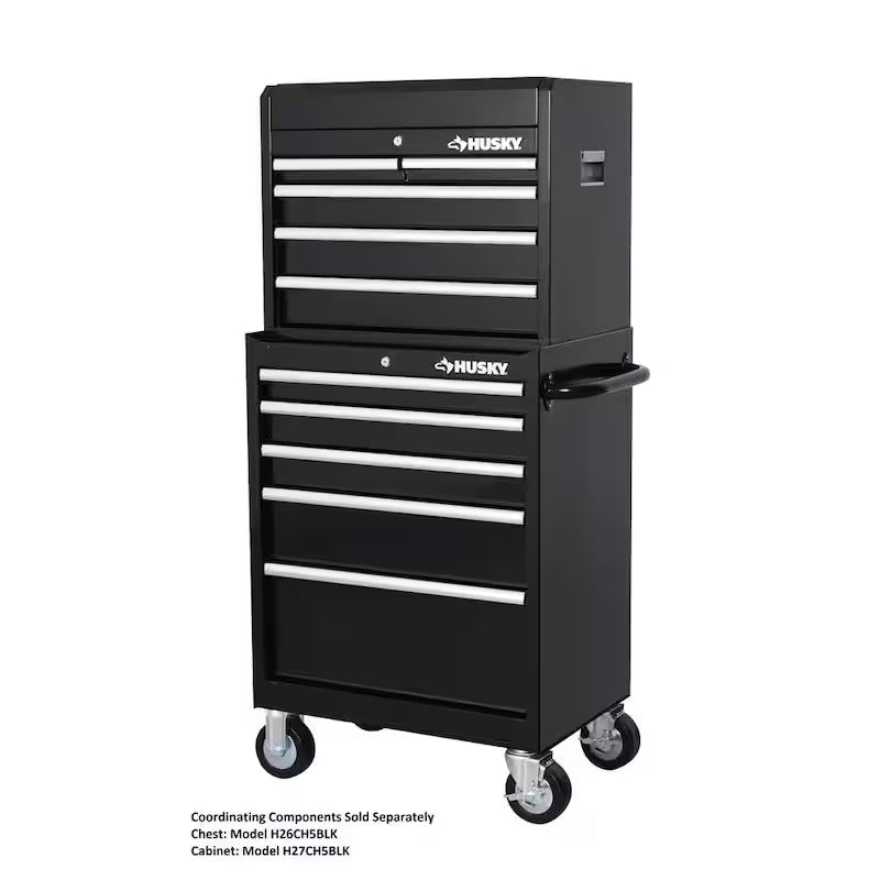 27 in. W 5-Drawer Gloss Black Rolling Tool Cabinet Z4925