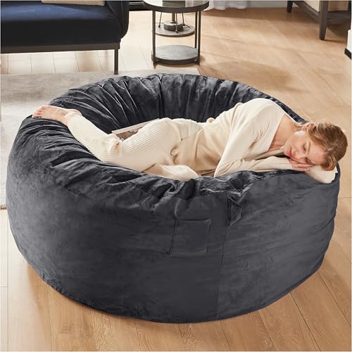 Charcoal Grey 4 FT Machine Washable Mink Bean Bag Chair A596