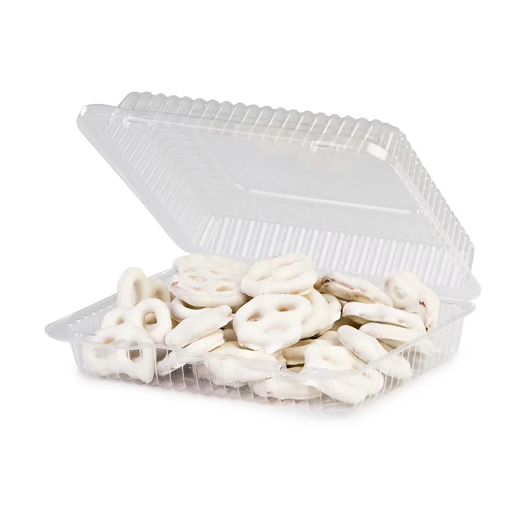 Clear OPS Plastic Hinged Locking Lid Food Container V919893