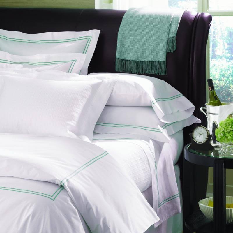 Full/Queen White/Aqua Duvet Cover M1081