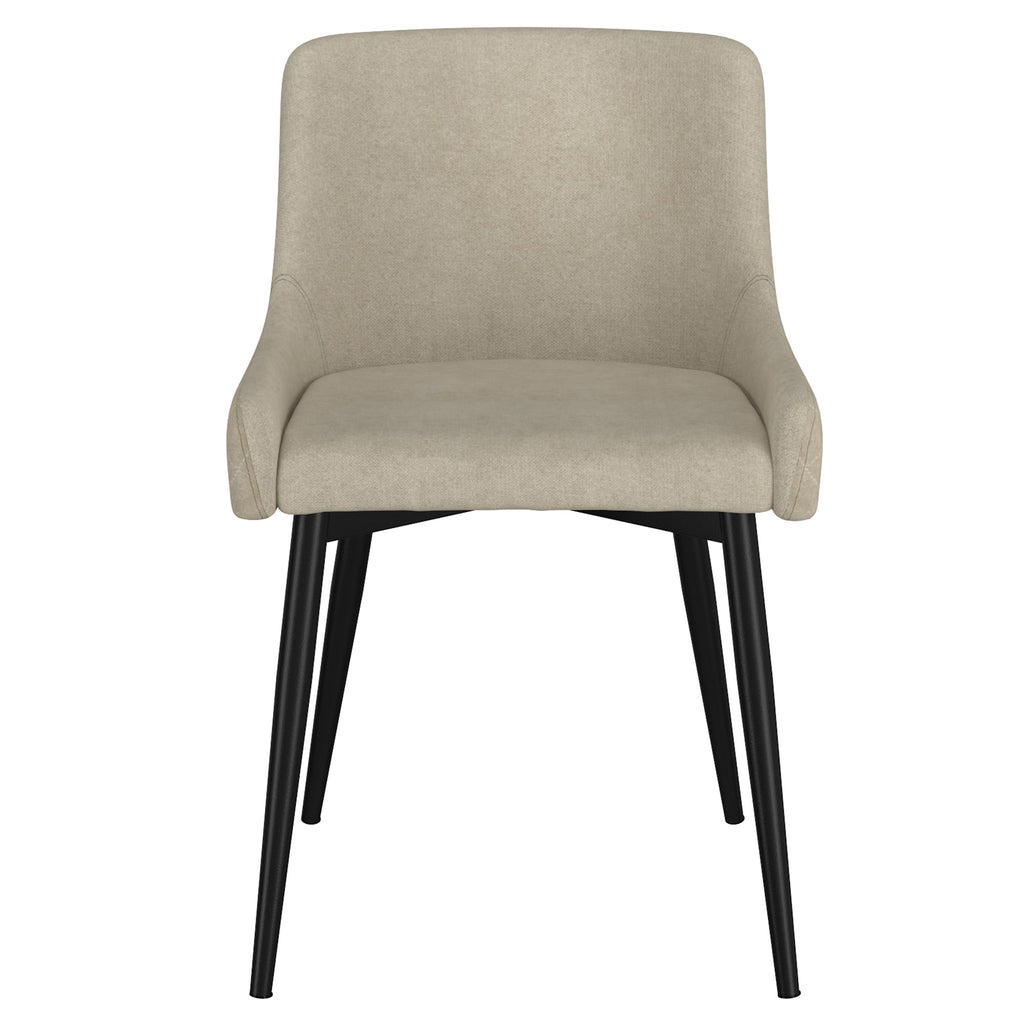 Beige Upholstered Side Chairs Set of 2 F873