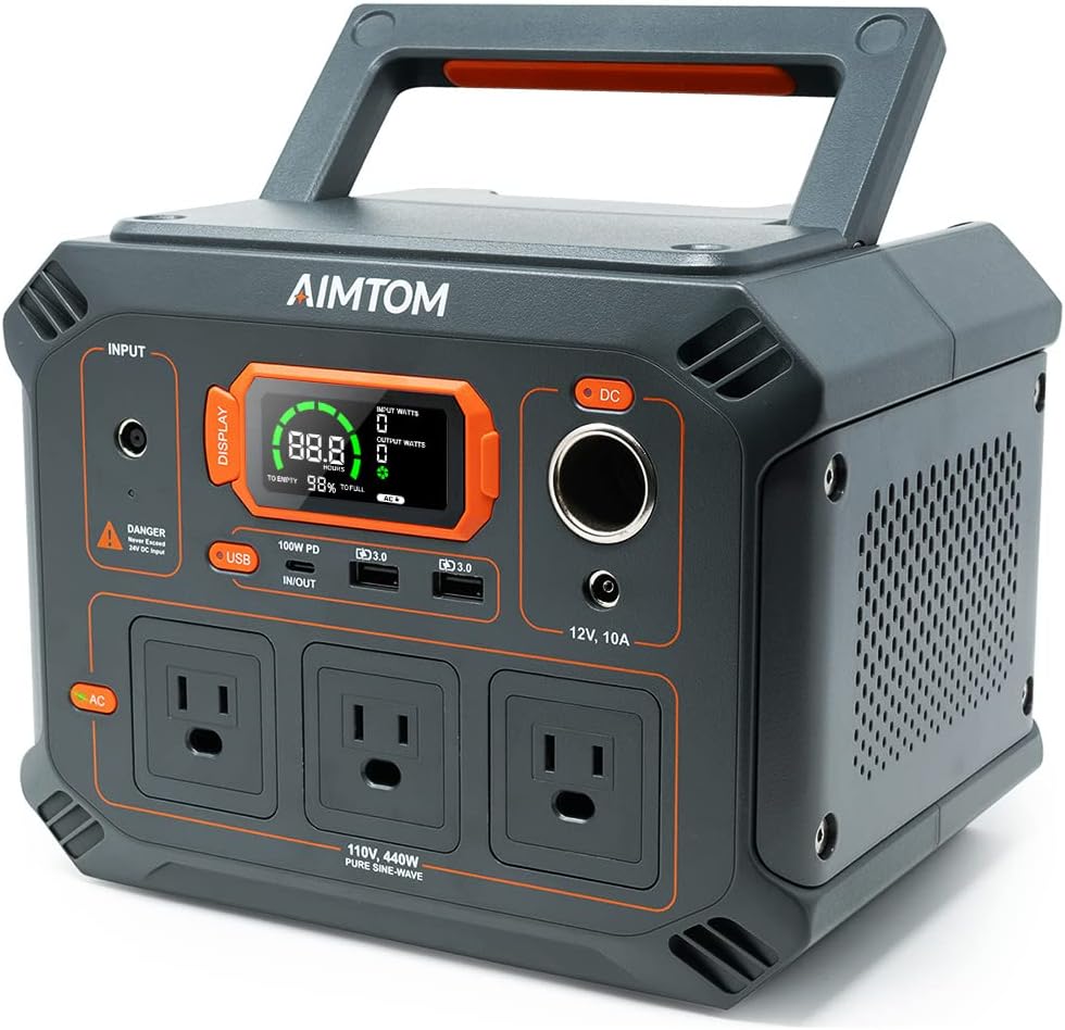 Portable Power Station 403Wh Lithium Battery Solar Generator W8075