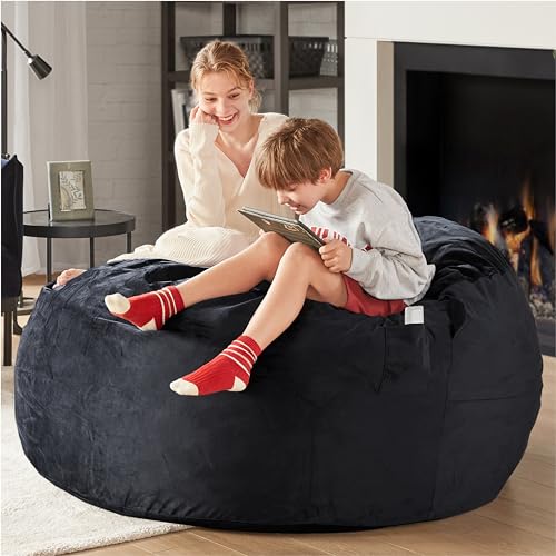 Charcoal Grey 4 FT Machine Washable Mink Bean Bag Chair A596