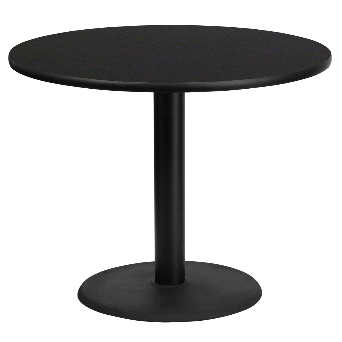 36-inch Round Black Laminate Table Set with Four Black Chairs T870