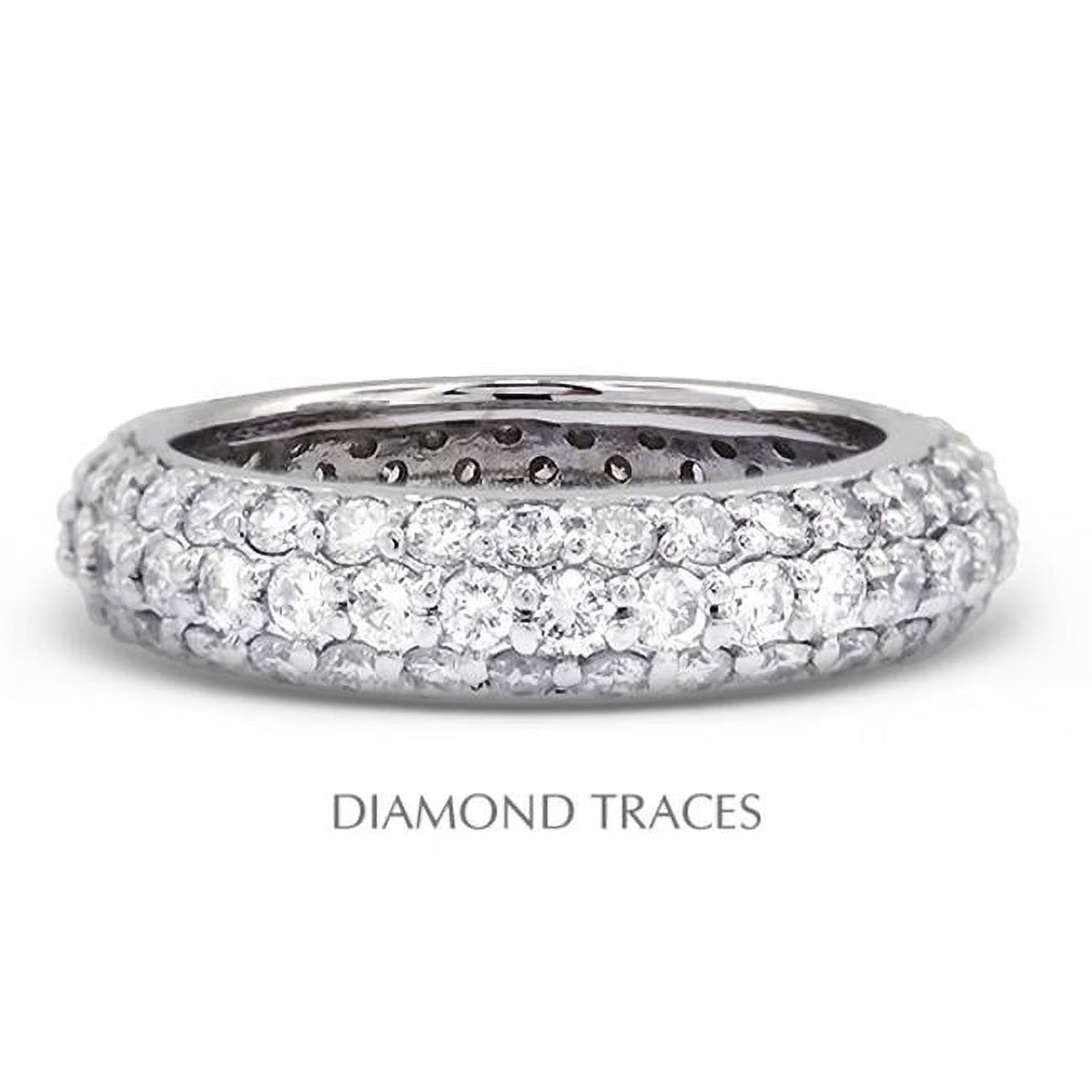 18K White Gold Three Row Diamond Eternity Ring U660360