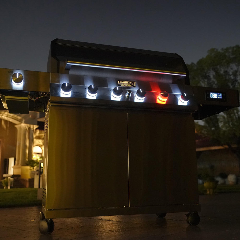 6+1 Burner Propane Gas Grill Stainless Steel 78,000 BTU with Side Sear Burner I370425
