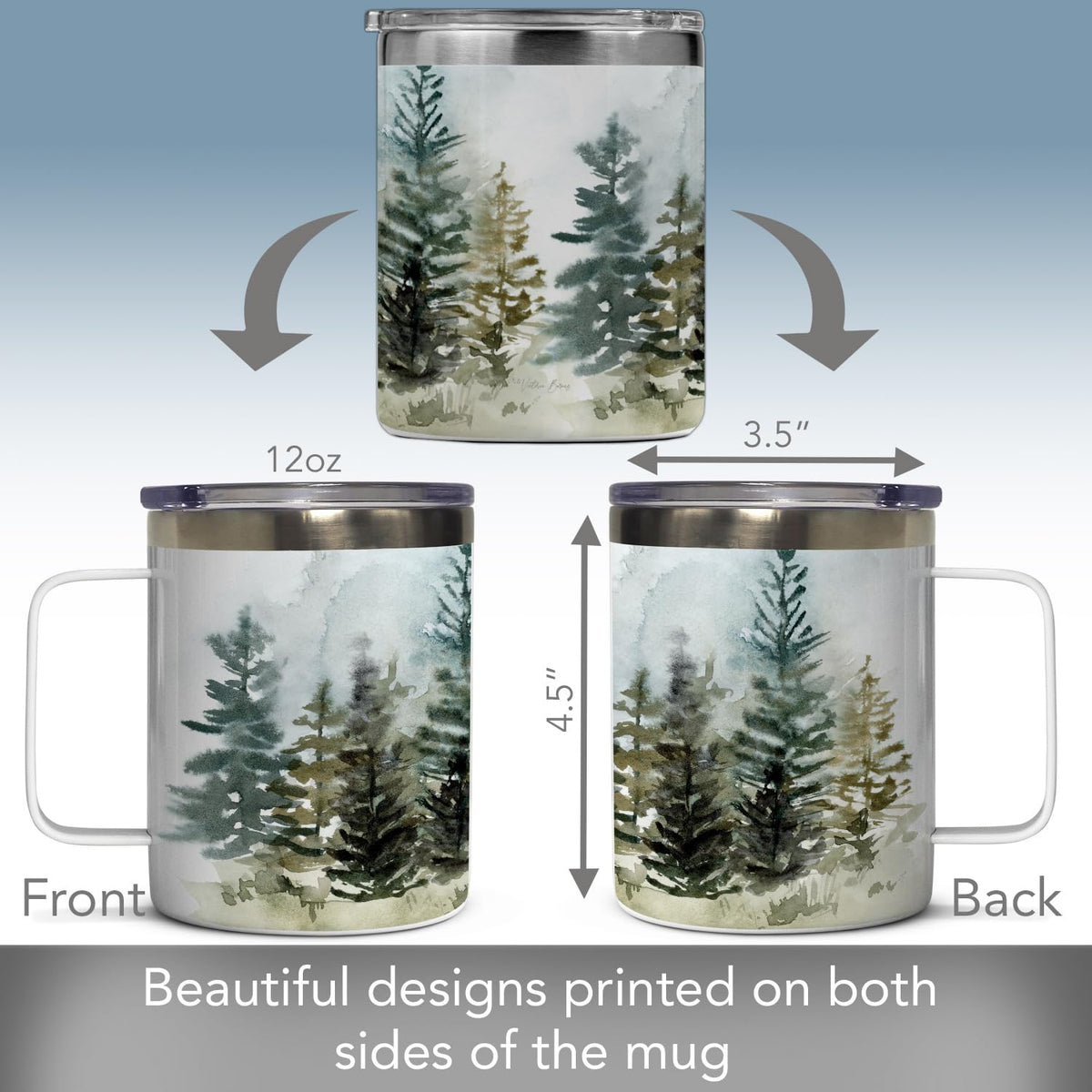 Stainless Steel Travel Mug with Lid 12 oz R42474