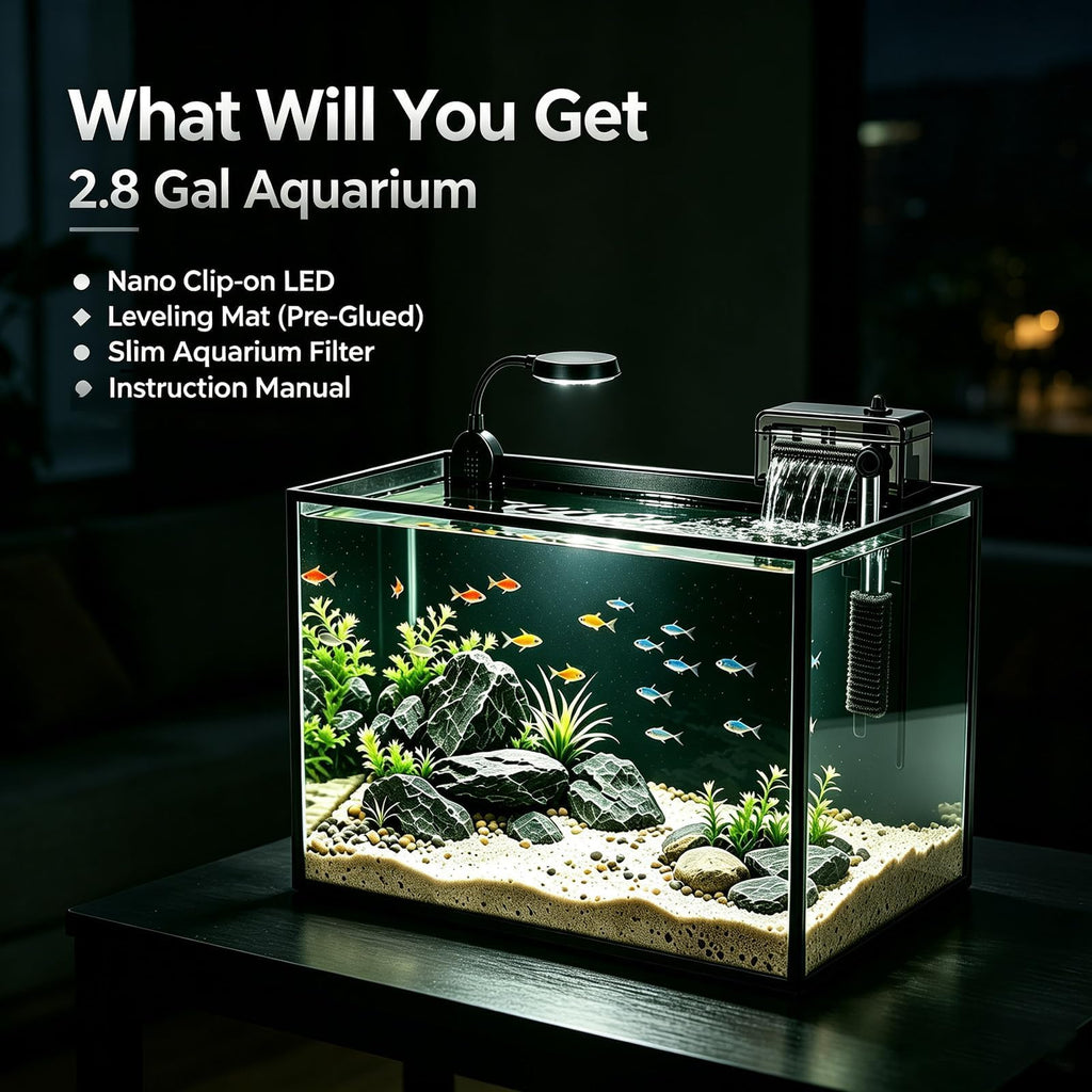 2.8 Gallon Aquarium Starter Kit with LED and Filter Pump A543257