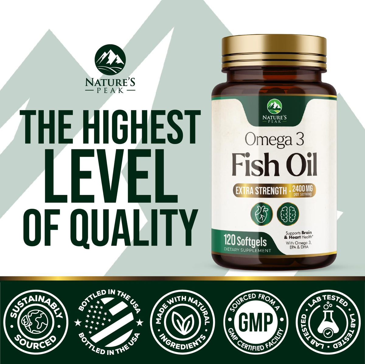 2400mg Omega 3 Fish Oil Softgels P7132