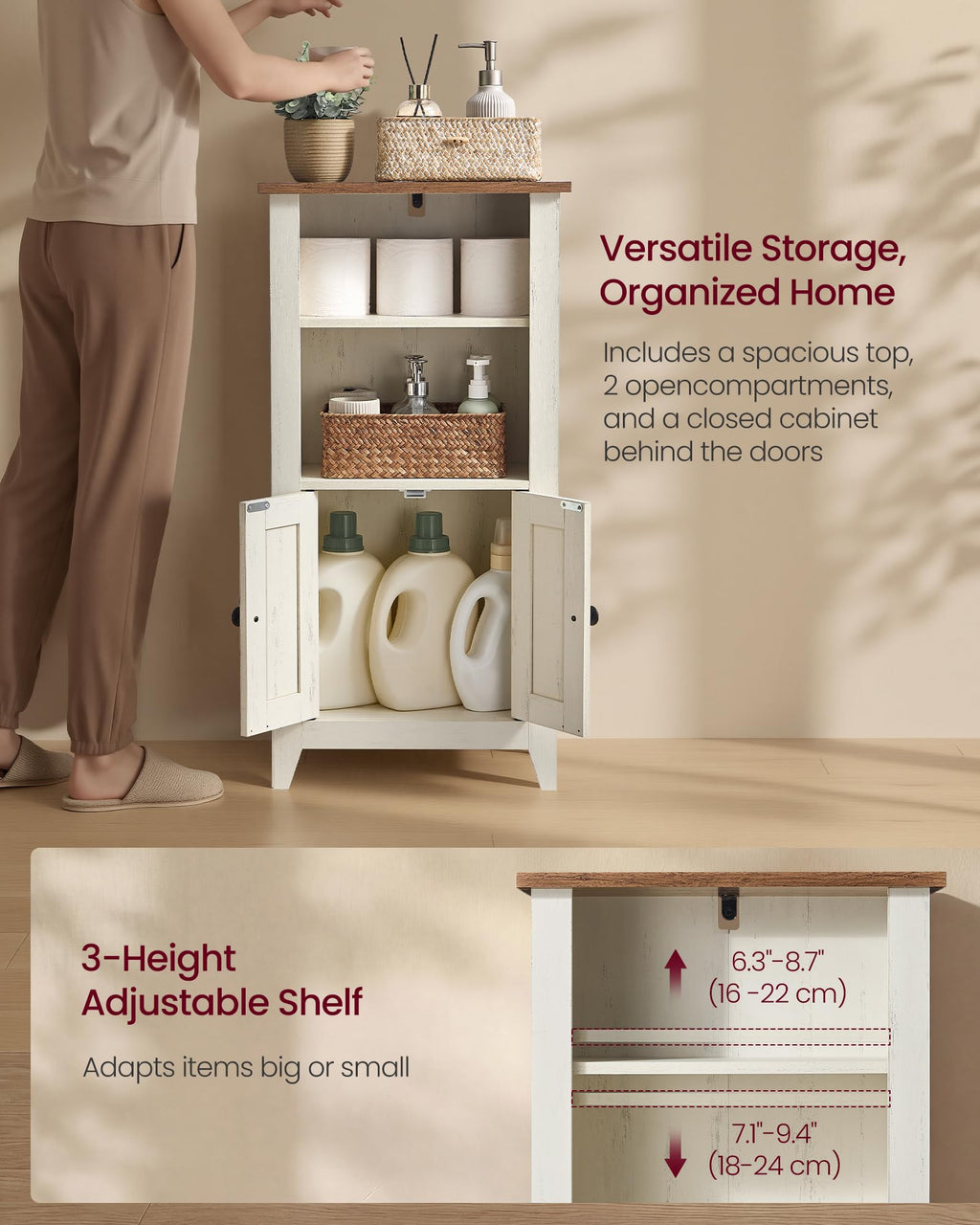 Farmhouse Storage Cabinet with 2 Barn Doors A636