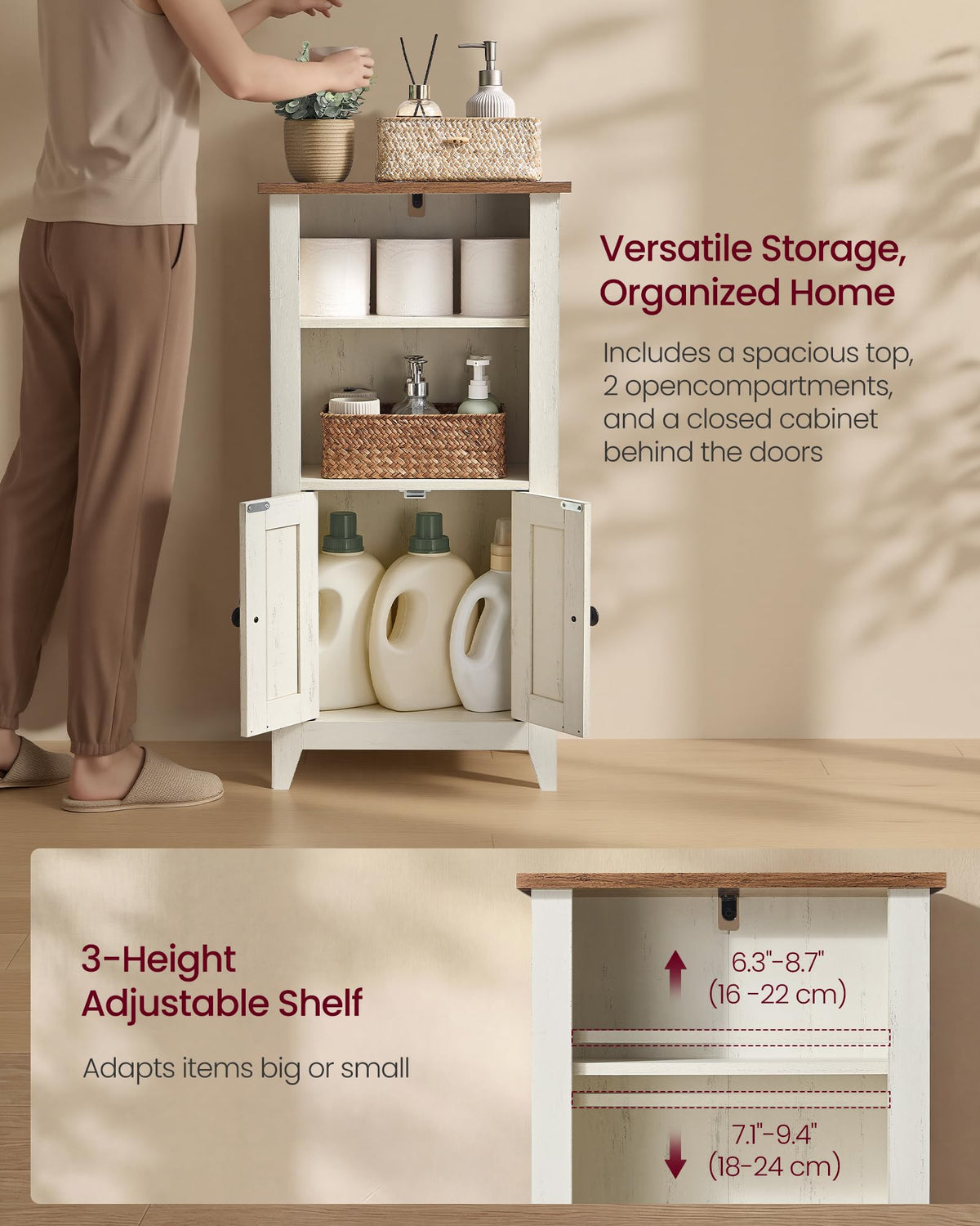 Farmhouse Storage Cabinet with 2 Barn Doors A636