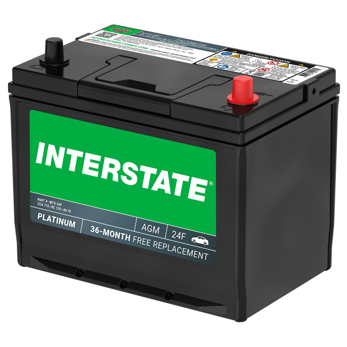 12V 70Ah 710CCA Group 24F AGM Car Battery U851560