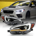 Black Housing LED Tube Projector Headlights Pair B240788