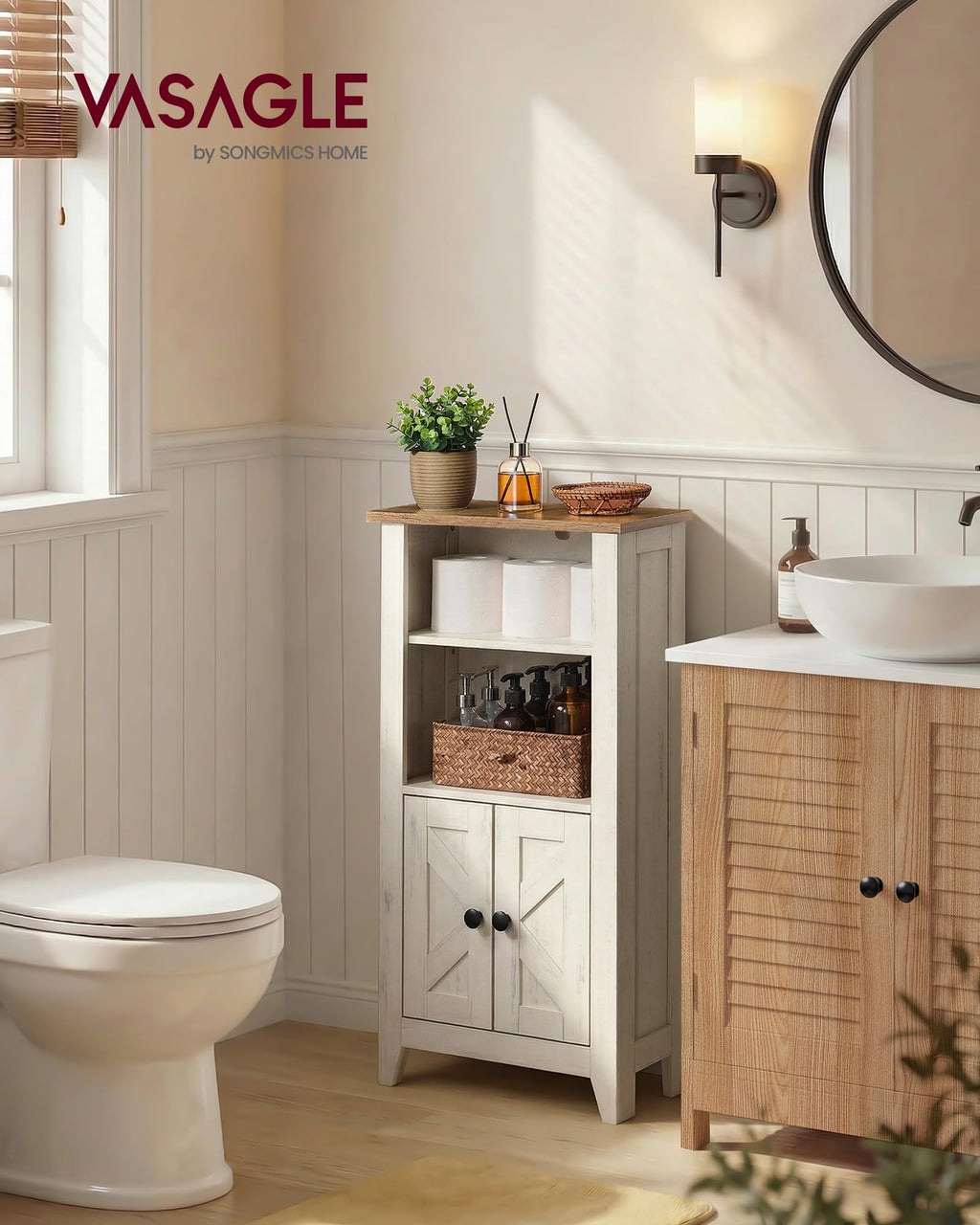 Farmhouse Storage Cabinet with 2 Barn Doors A636