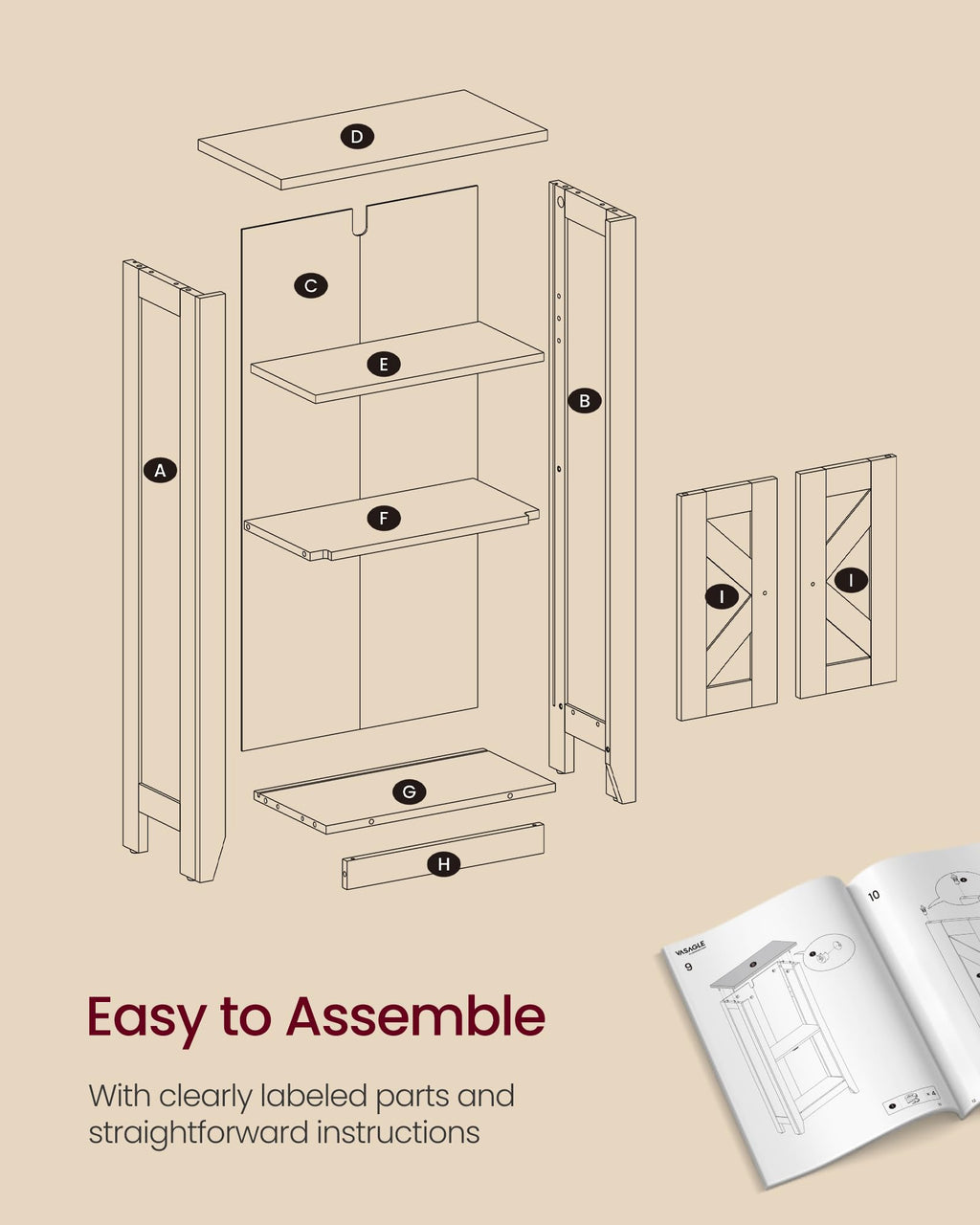 Farmhouse Storage Cabinet with 2 Barn Doors A636