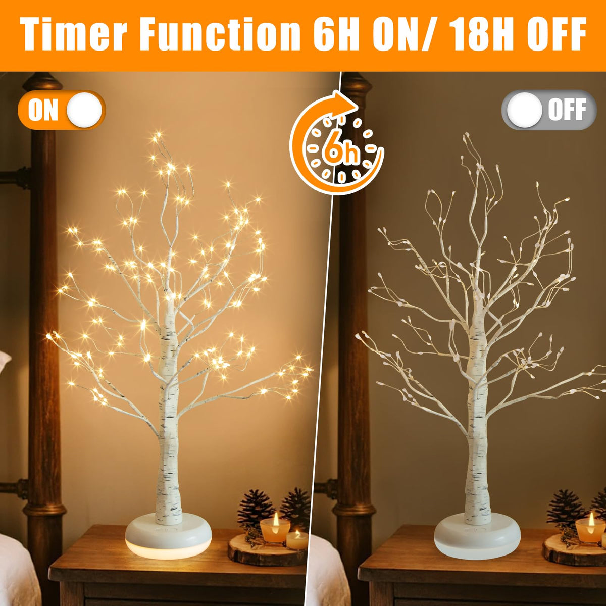 Birch Tree with Lights T225051