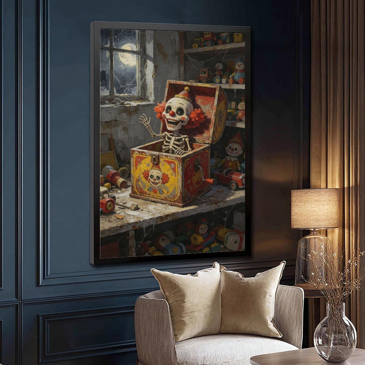 Canvas Wall Art Oil Painting Poster Print with Black Frame 24" L X 36" W D13346