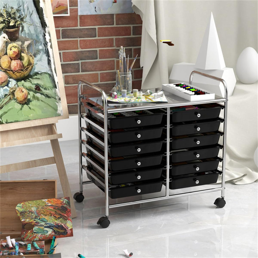 12 Drawer Rolling Storage Cart with Wheels O56942