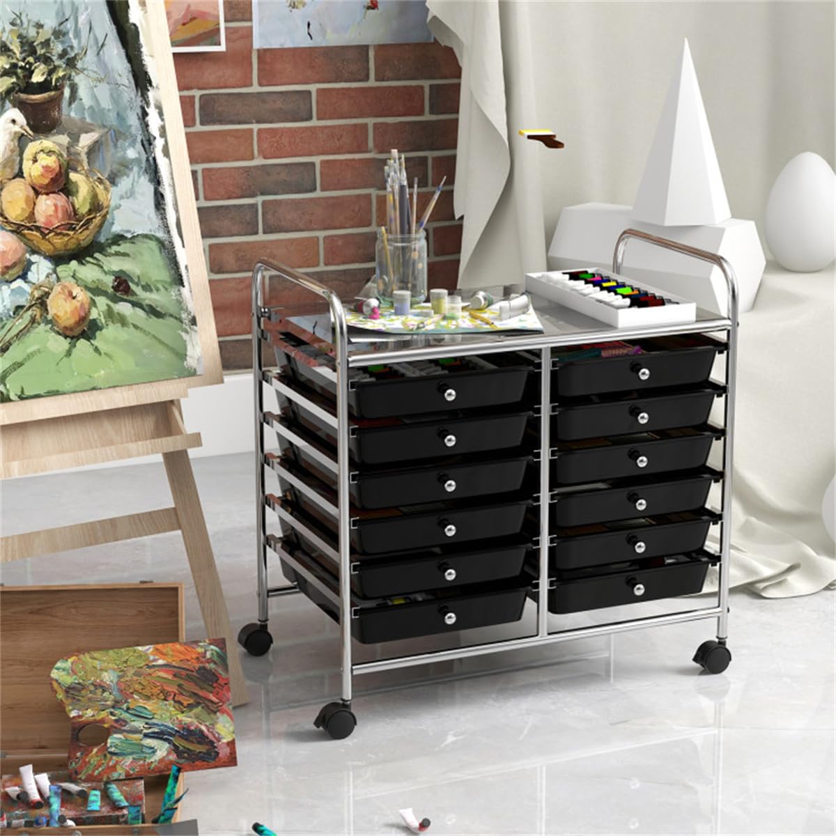 12 Drawer Rolling Storage Cart with Wheels O56942