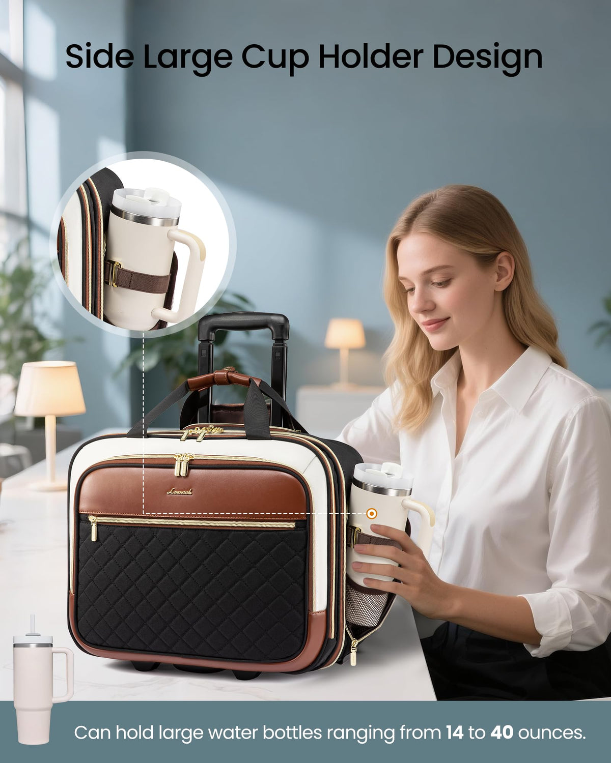 Rolling Laptop Bag with Wheels A128