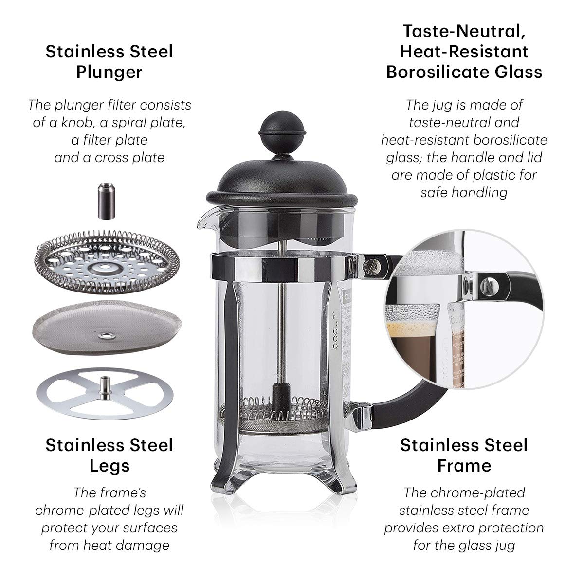 White 8 Cup Glass Coffee Maker K561