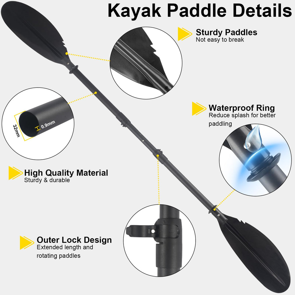 Telescopic Canoe Paddle 70inch to 95inch Black M4683