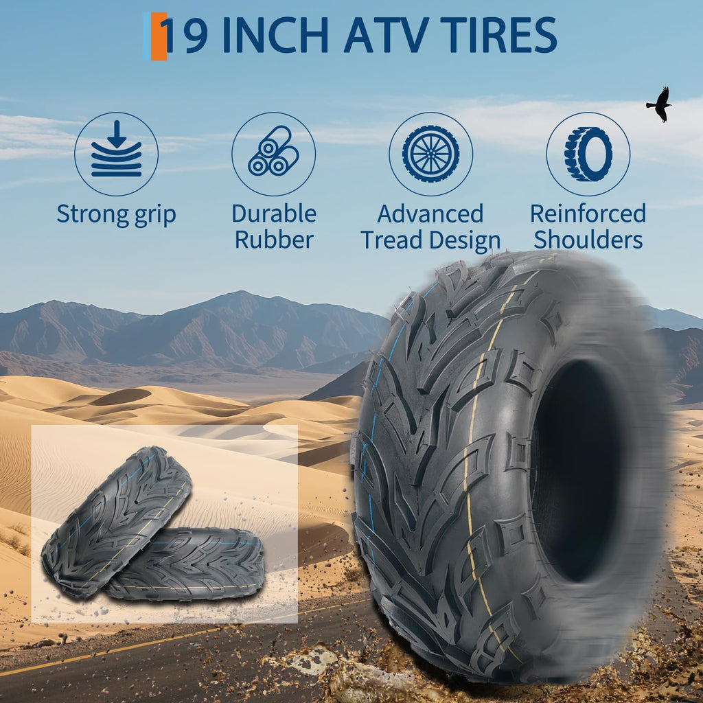 2 Pack 19x7-8 ATV Tires 4PR Tubeless All Terrain C49889