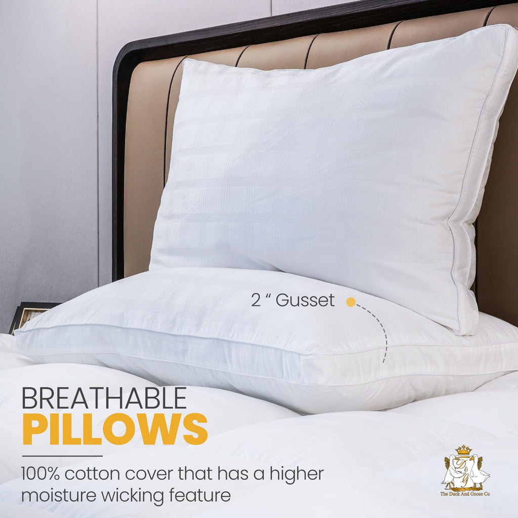 King Size Cotton Down Alternative Bed Pillows Set of 2 S661