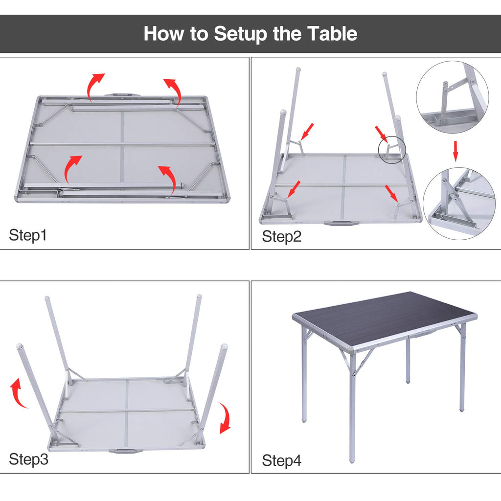 Aluminum Folding Camping Table with Handle X50986