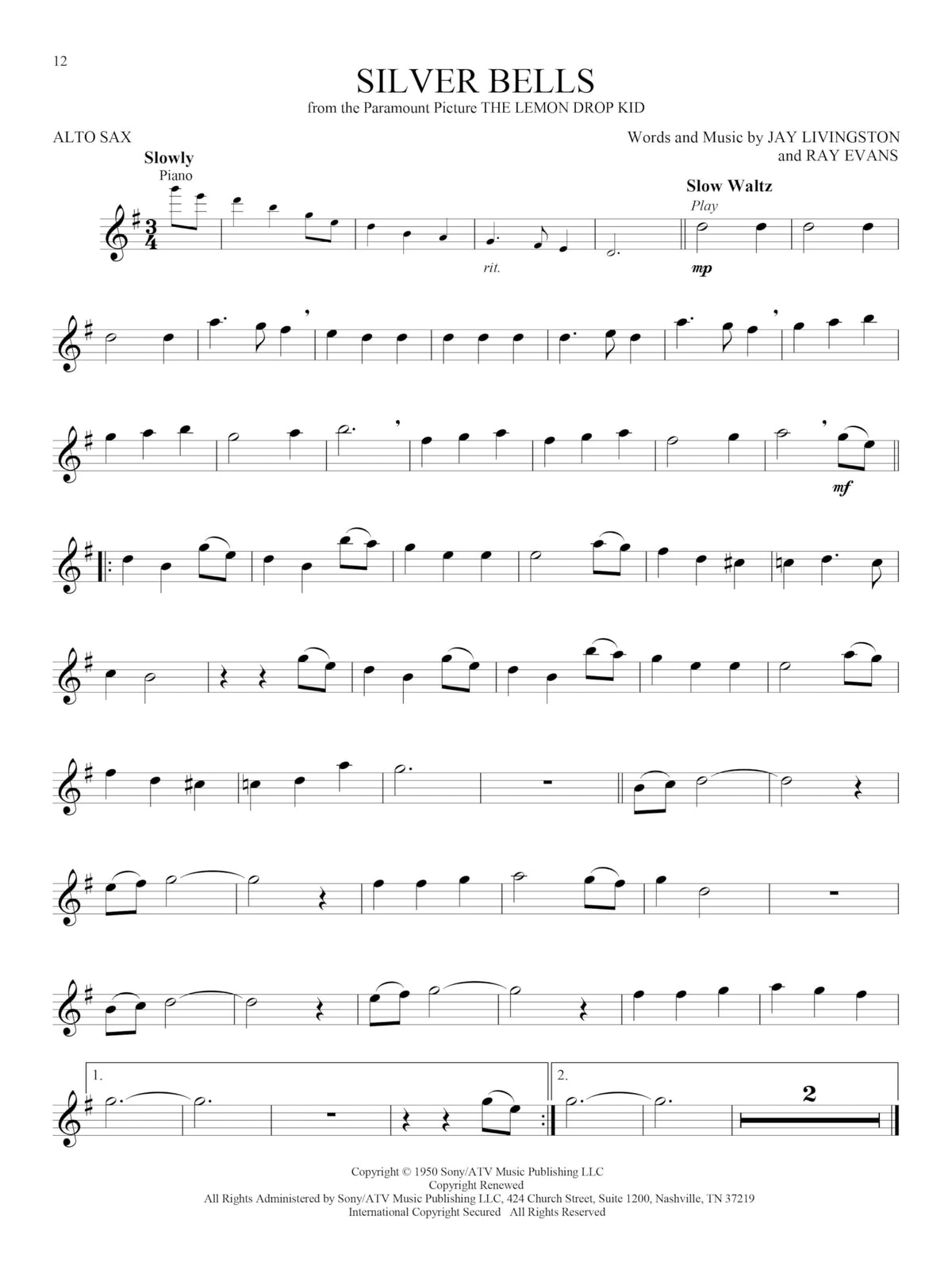 Alto Sax Sheet Music Songbook U8970