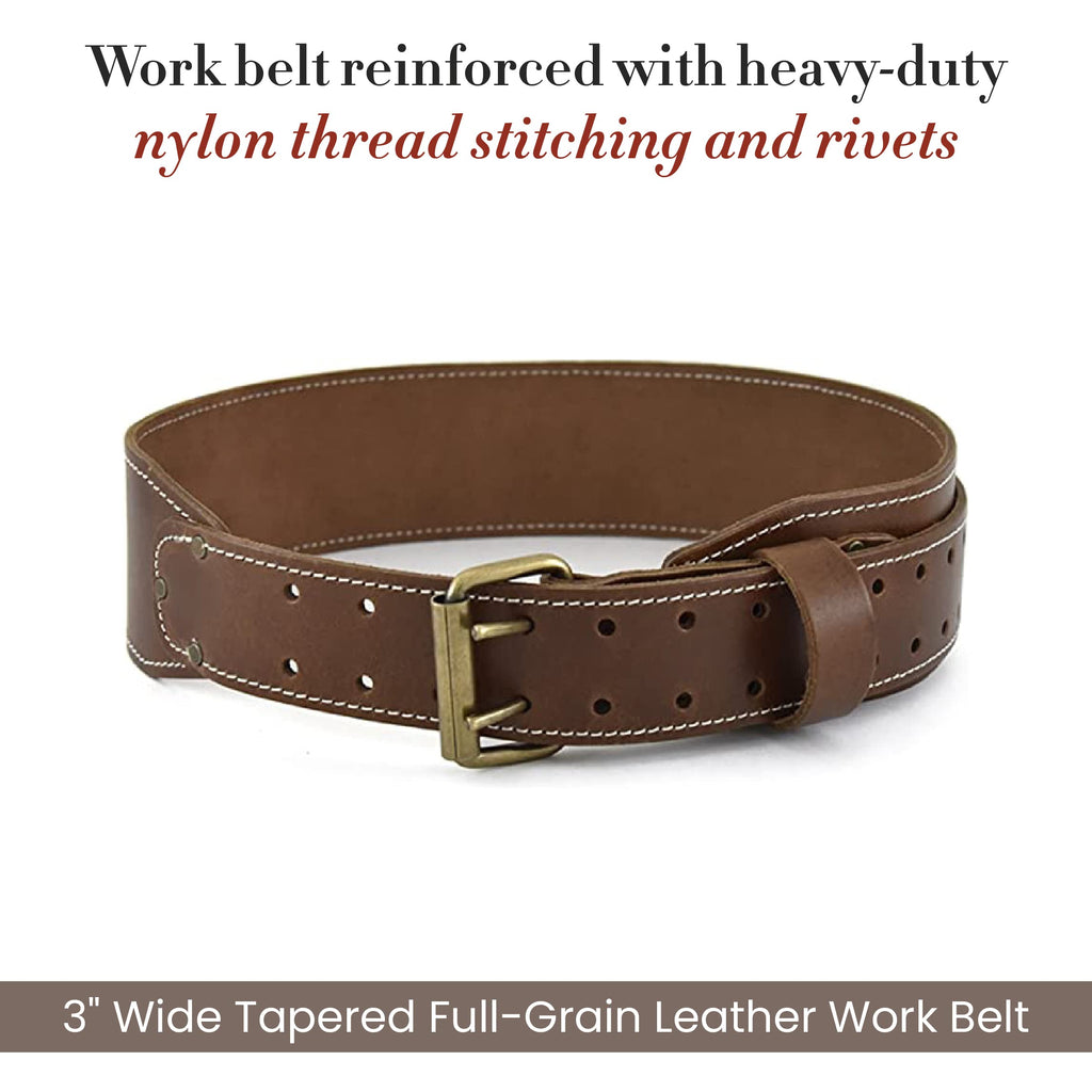 3" Wide Tapered Full-Grain Leather Work Belt R333