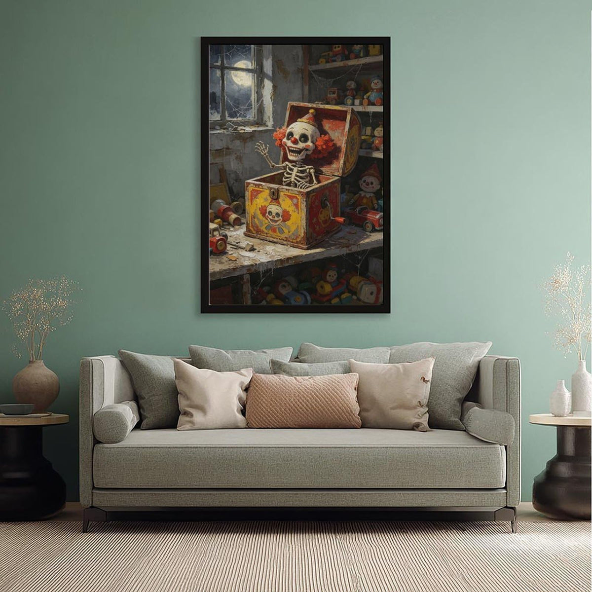 Canvas Wall Art Oil Painting Poster Print with Black Frame 24" L X 36" W D13346