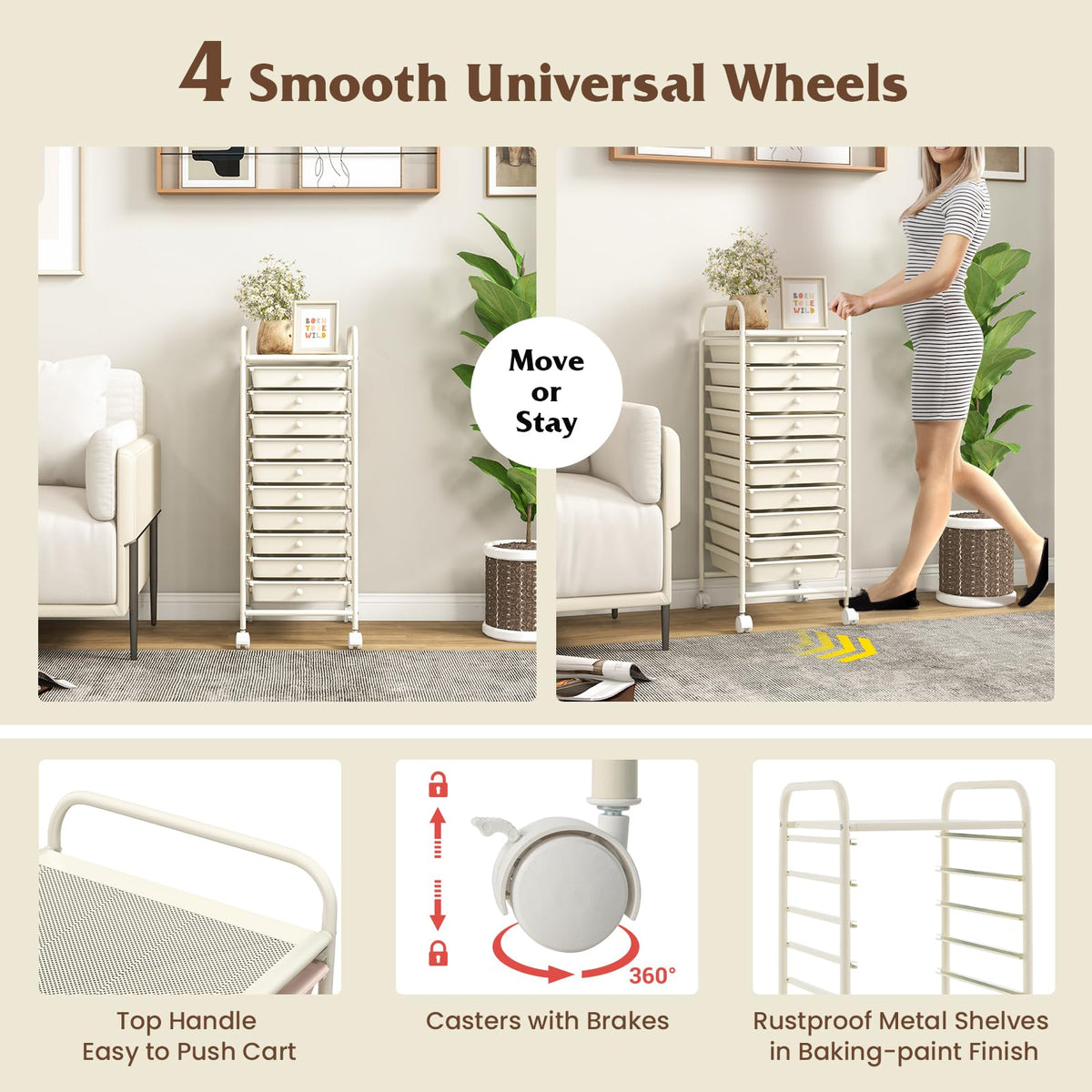 10 Drawer Storage Cart V940856