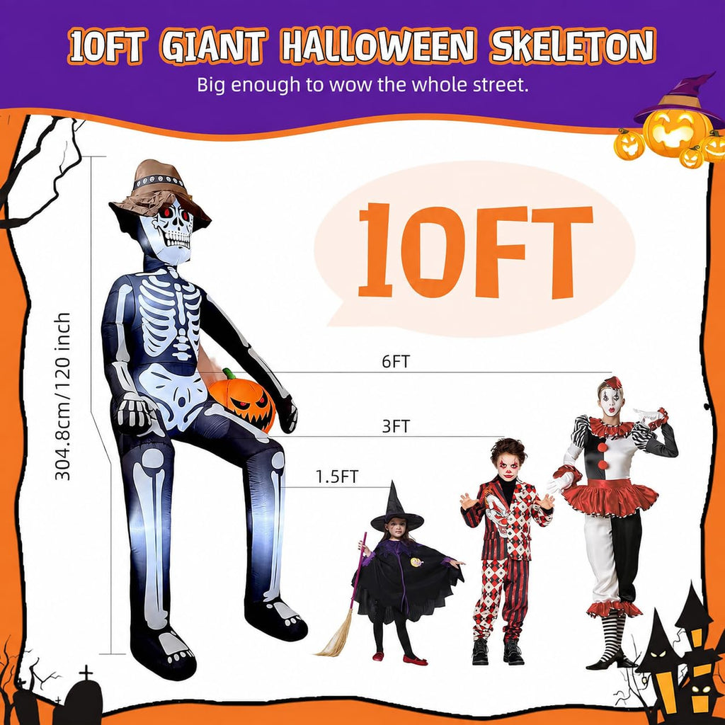 10FT Halloween Inflatable Skeleton F455125