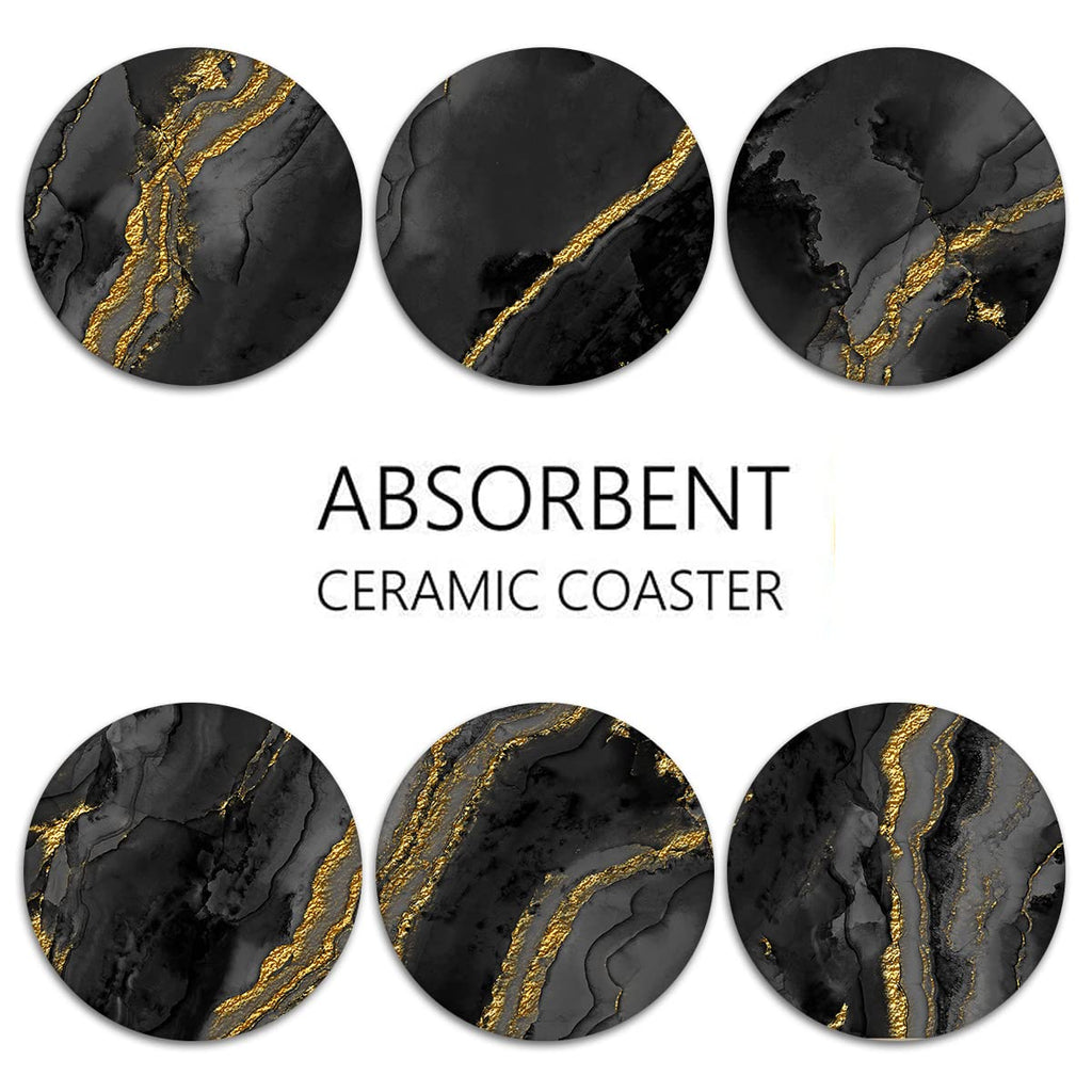 Set of 6 Ceramic Stone Coasters K5046