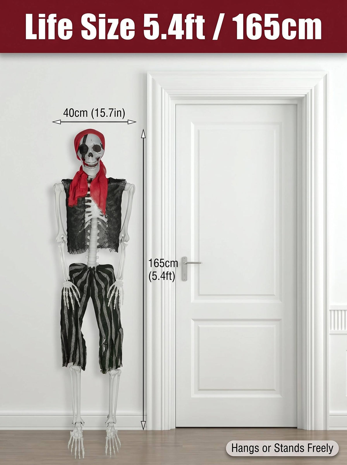 Life Size Pirate Skeleton Halloween Decoration Z4289