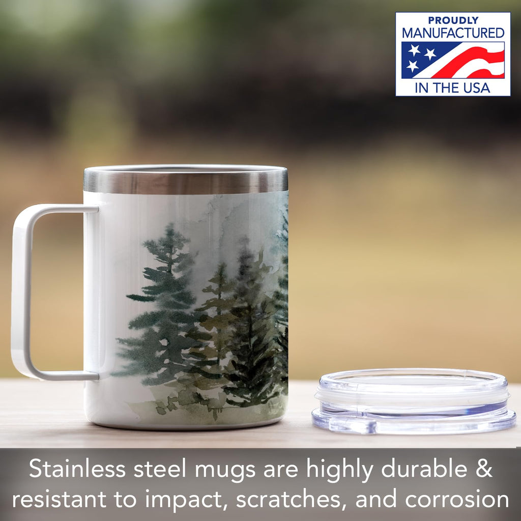 Stainless Steel Travel Mug with Lid 12 oz R42474