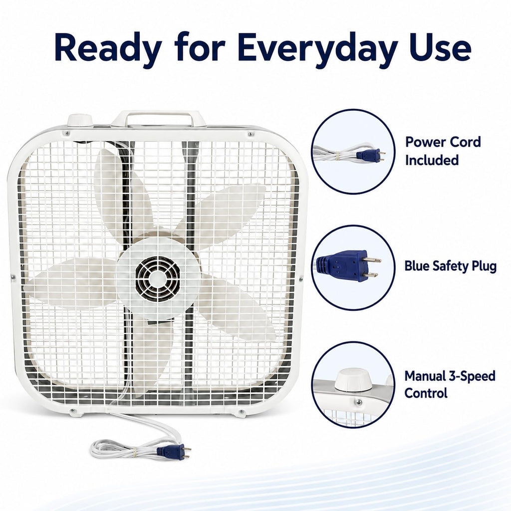 20 Inch 3 Speeds Box Fan U7412