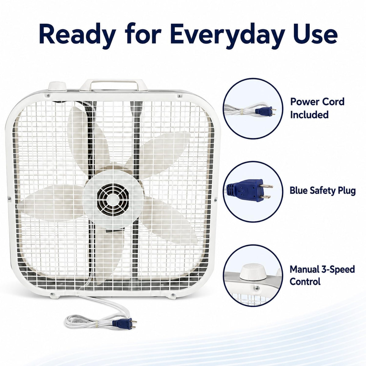 20 Inch 3 Speeds Box Fan U7412