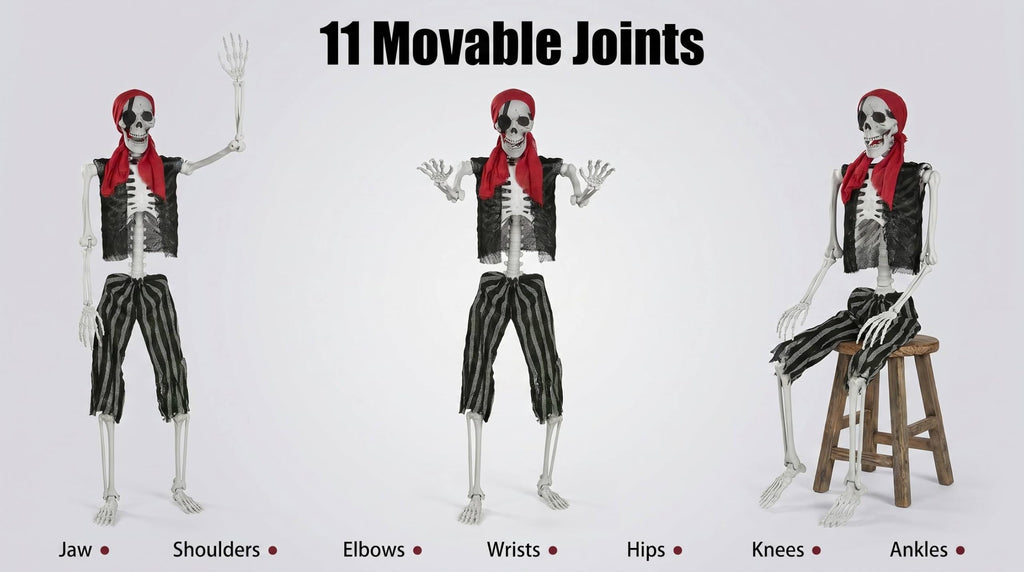 Life Size Pirate Skeleton Halloween Decoration Z4289