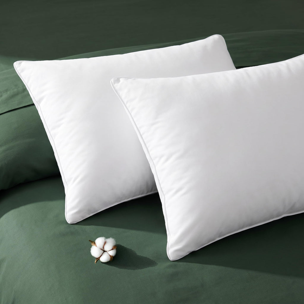 King Size Cotton Bed Pillows Set of 2 I789