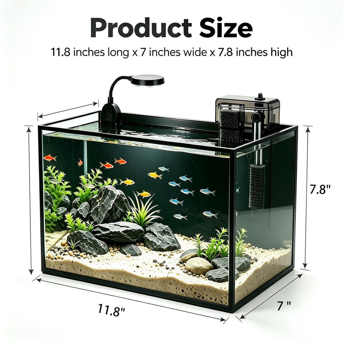 2.8 Gallon Aquarium Starter Kit with LED and Filter Pump A543257