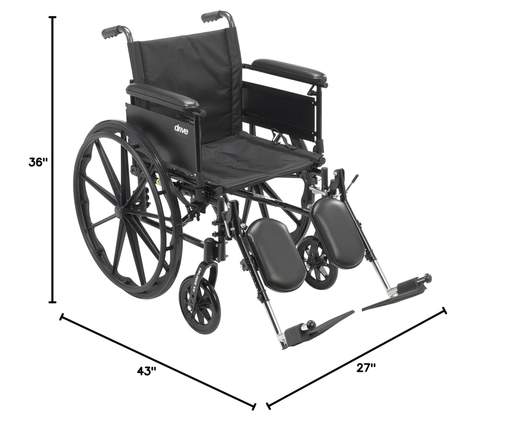 Transport Wheelchair with Full Arms and Elevating Legs L928123