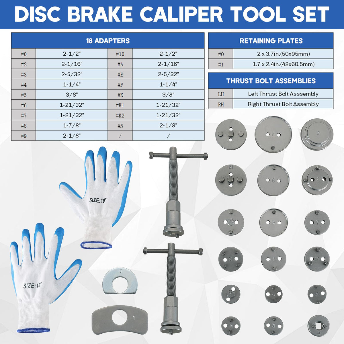 Heavy-Duty Disc Brake Caliper Tool Kit 24pcs R417418