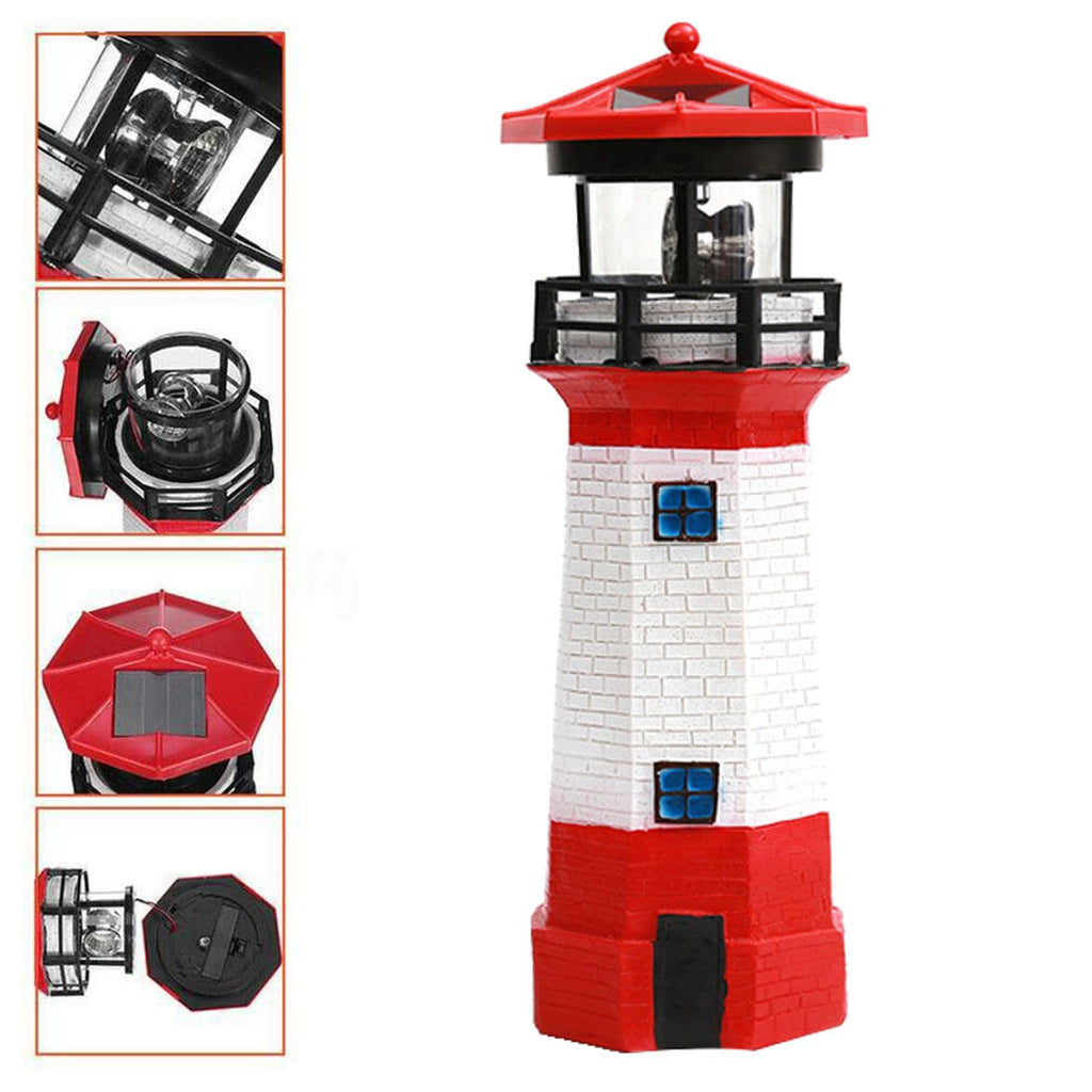 Solar Powered LED Rotating Lighthouse Light E906