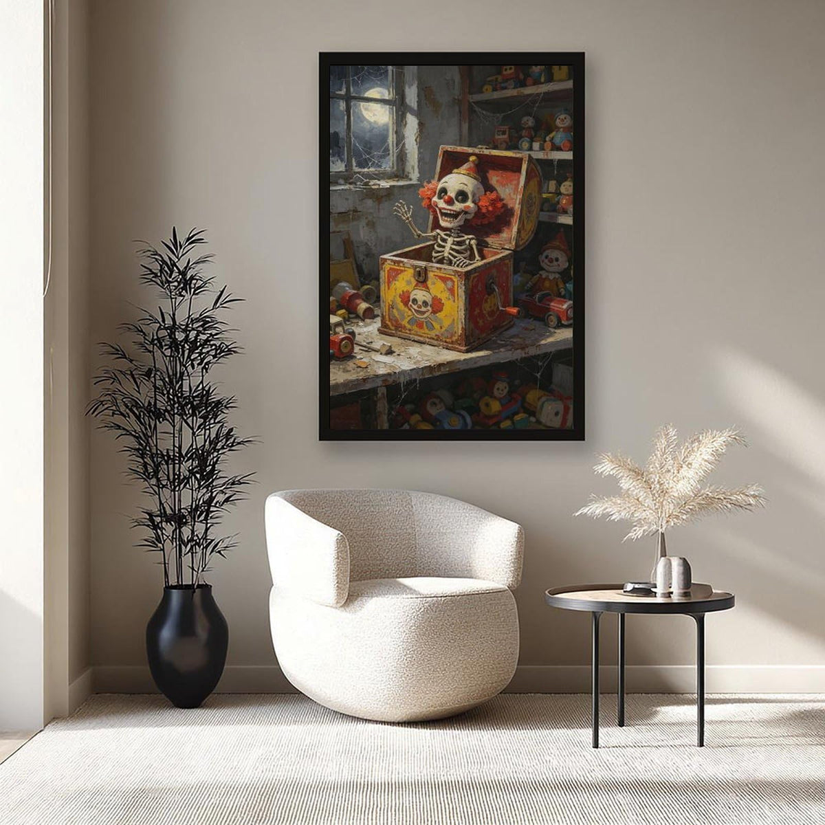 Canvas Wall Art Oil Painting Poster Print with Black Frame 24" L X 36" W D13346