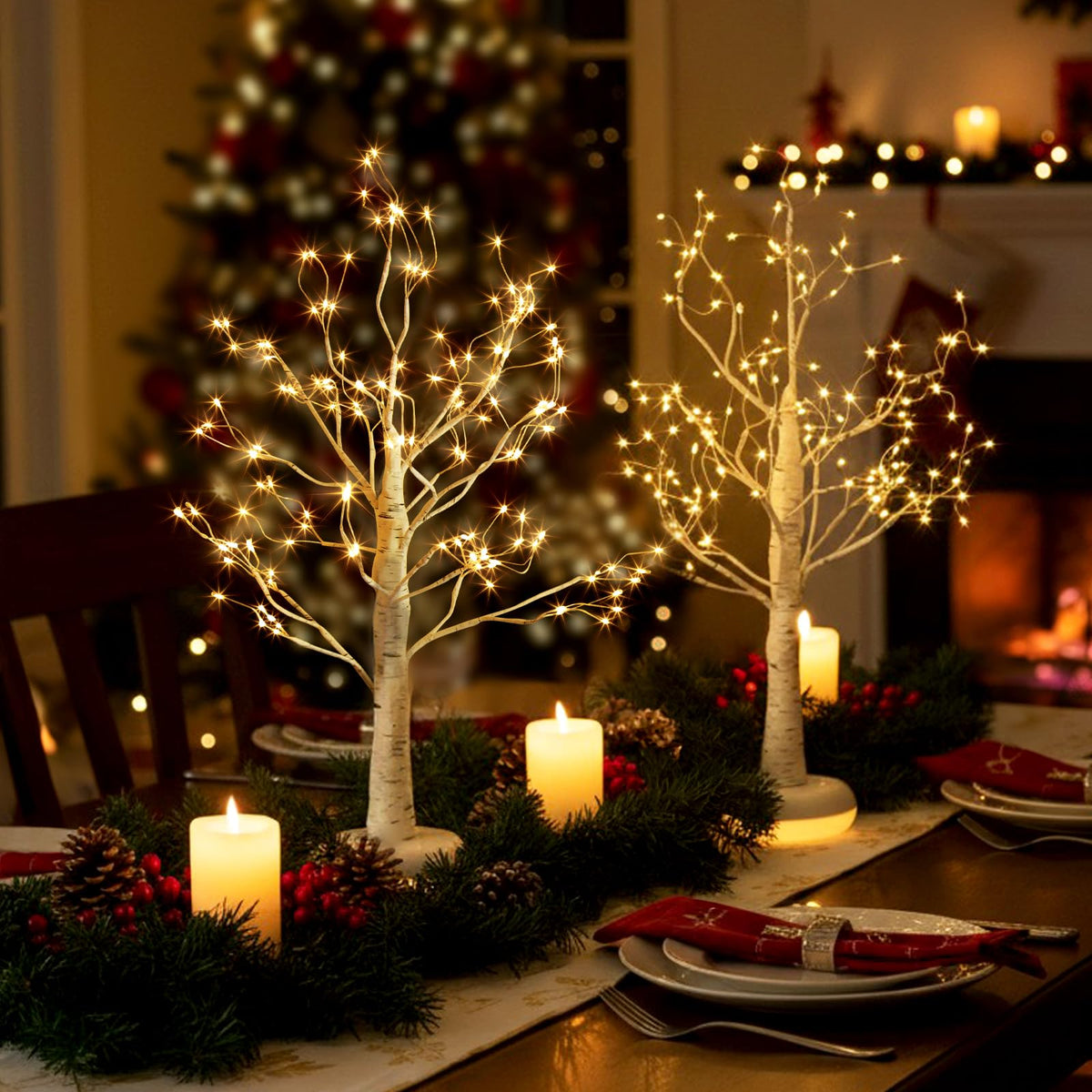Birch Tree with Lights T225051