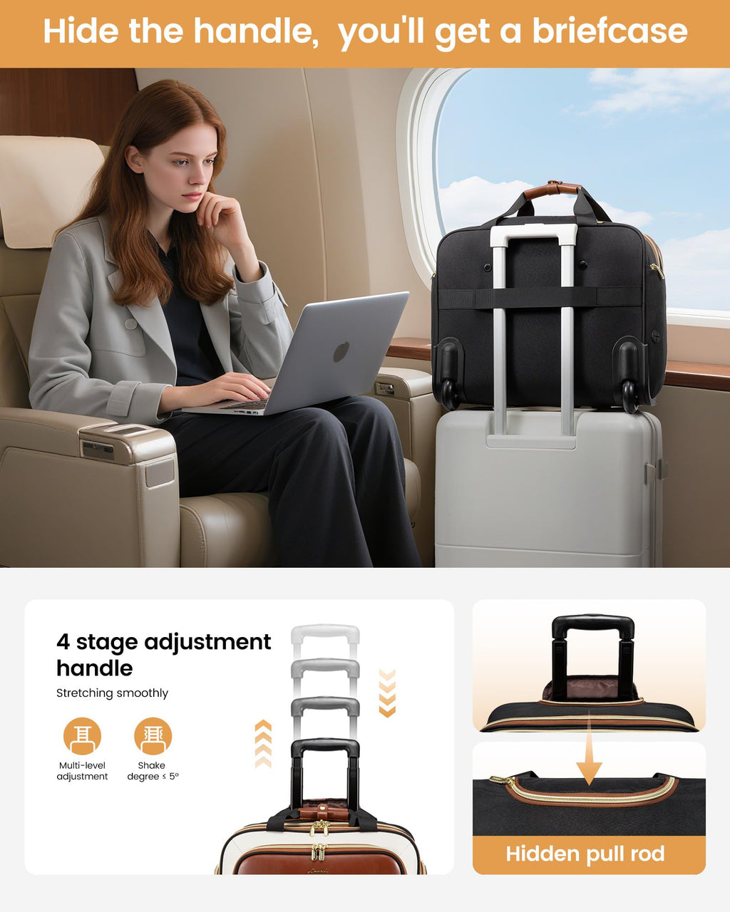 Rolling Laptop Bag with Wheels A128